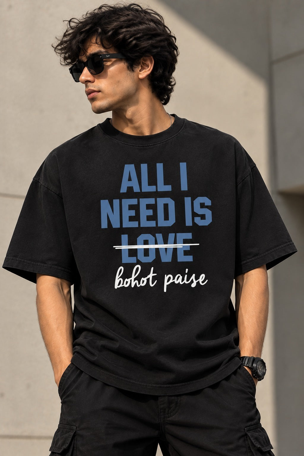 All I Need Is Love β Bohot Paise Oversized T-Shirt
