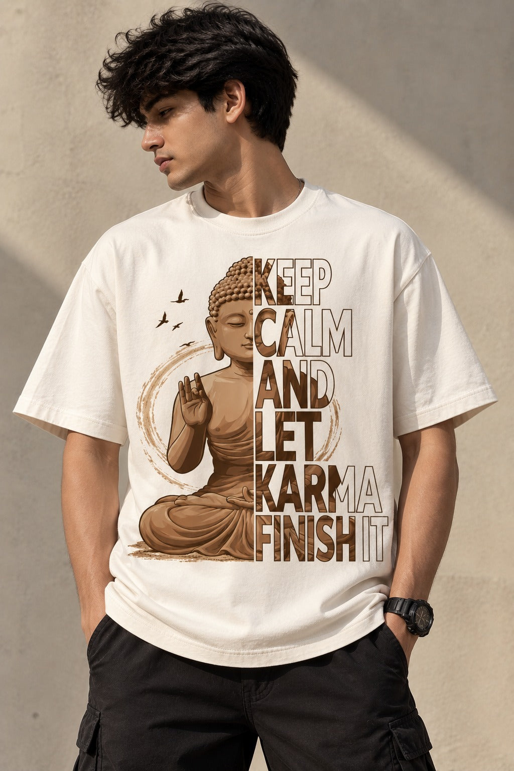 Karma Oversized T-Shirt – Keep Calm & Let Karma Finish It